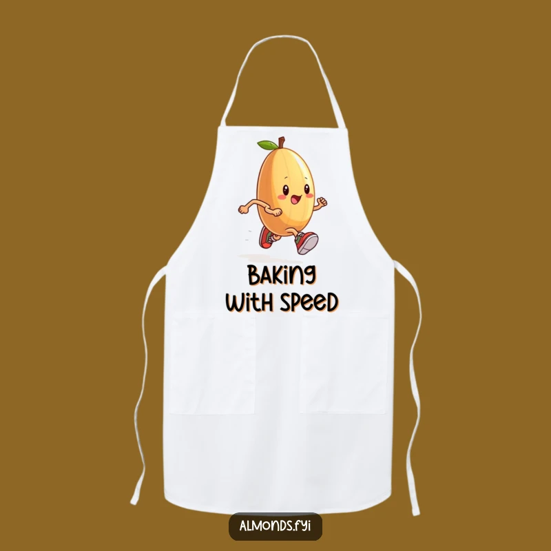 Funny Running Almond Apron - Tiny Sneakers Race Day Kitchen