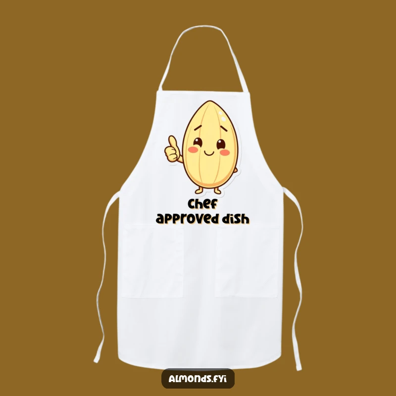Funny Happy Almond Thumbs Up Apron: Cook with Positivity and Humor
