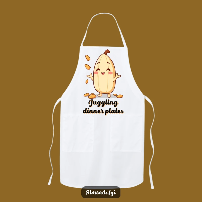 Funny Almond Juggler Apron: Cook Up Laughs with This Nutty Kitchen Buddy!