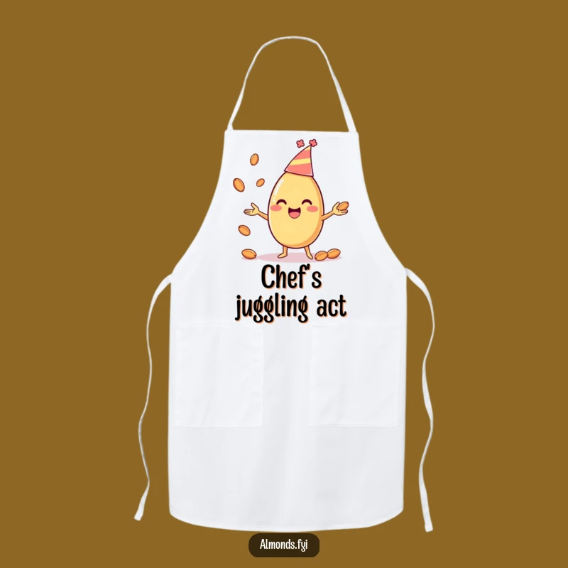 Funny Juggling Almond Apron - Party in the Kitchen, Hilarious Chef Wear!