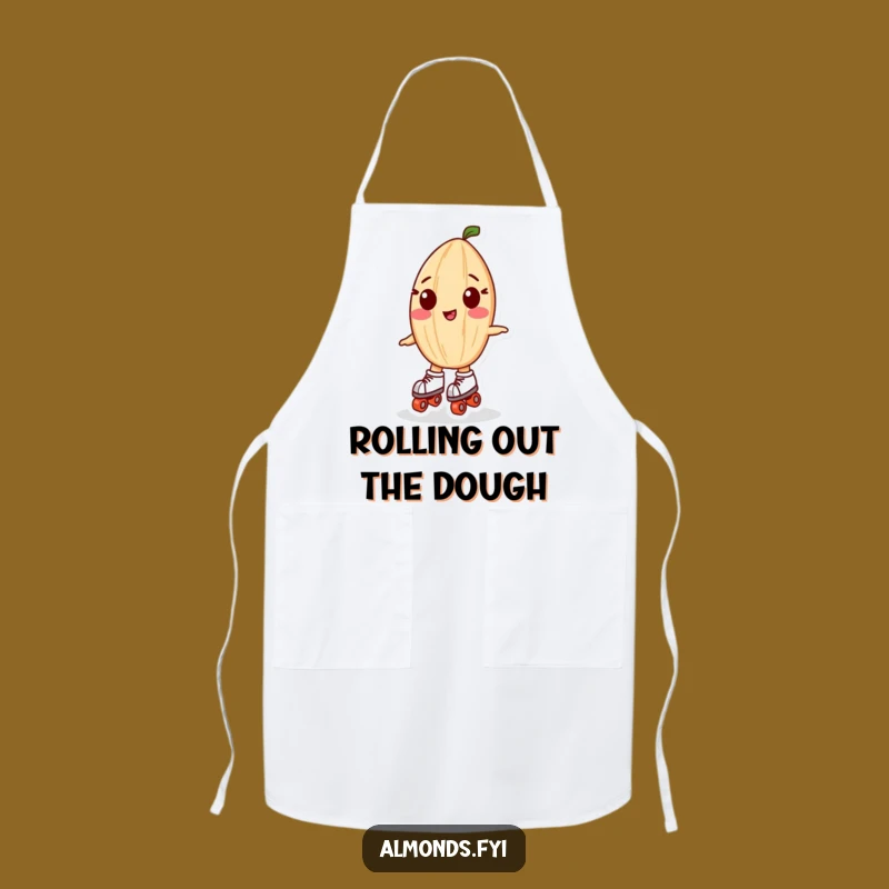 Funny Playful Almond Apron: Kitchen Roller Skating Character Chef Gift