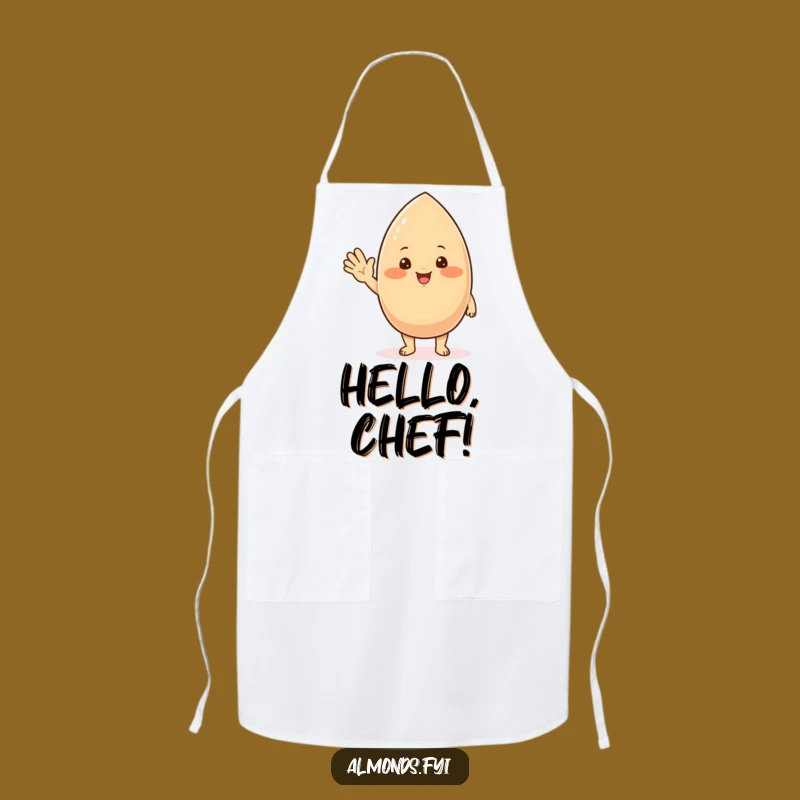 Funny Waving Almond Apron - Kitchen Chubby Nutty Chef Gift