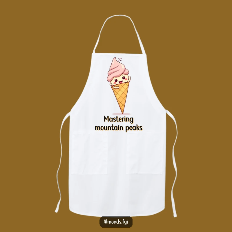 Funny Almond Ice Cream Climb Apron: Cook with Hilarious Determination