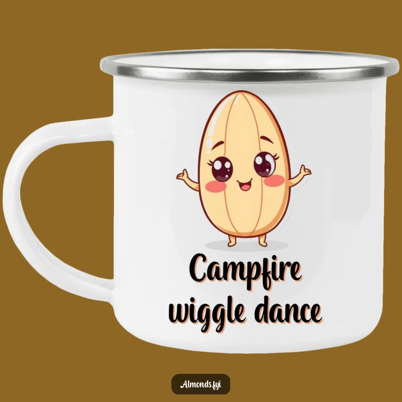 Funny Wiggling Almond Camping Mug - Wiggle Around the Fire, Hilarious Outdoors!
