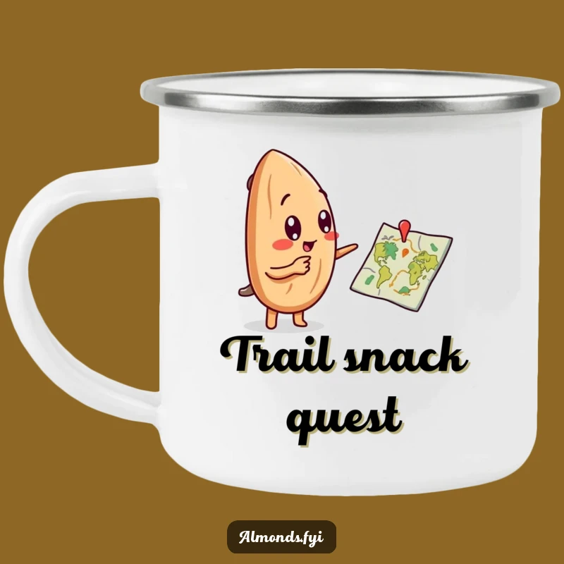 Funny Curious Almond Campfire Map Mug - Adventure Fuel for the Outdoors!