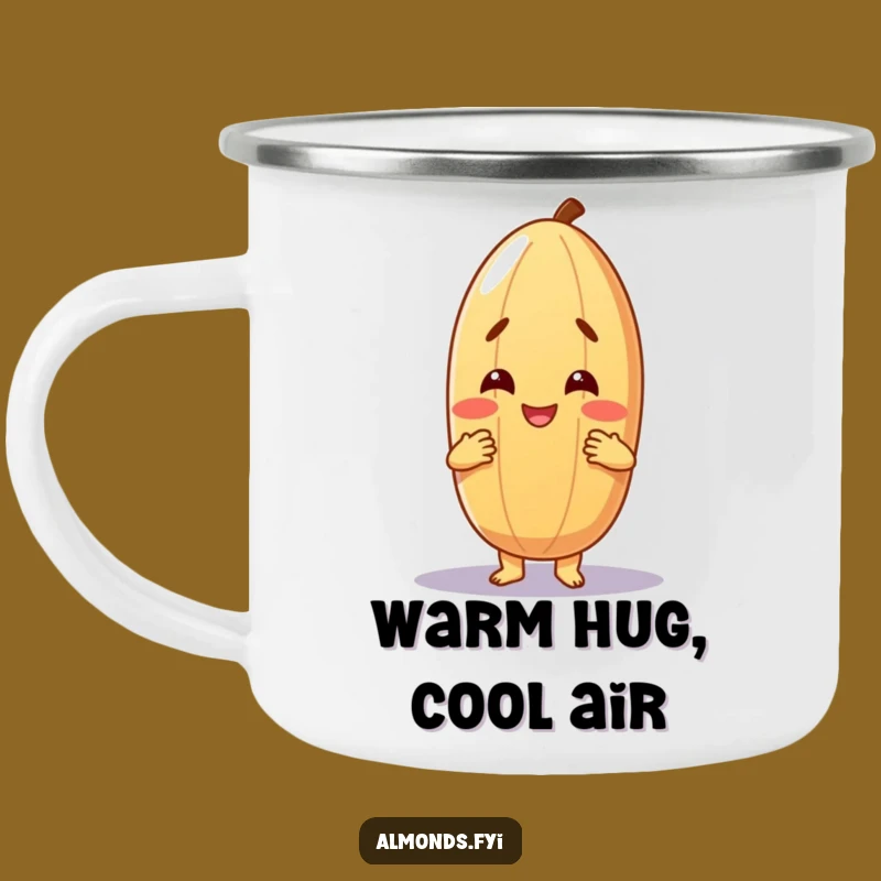 Funny Hugging Almond Camping Mug - Hugs Around the Fire, Hilarious Outdoors!