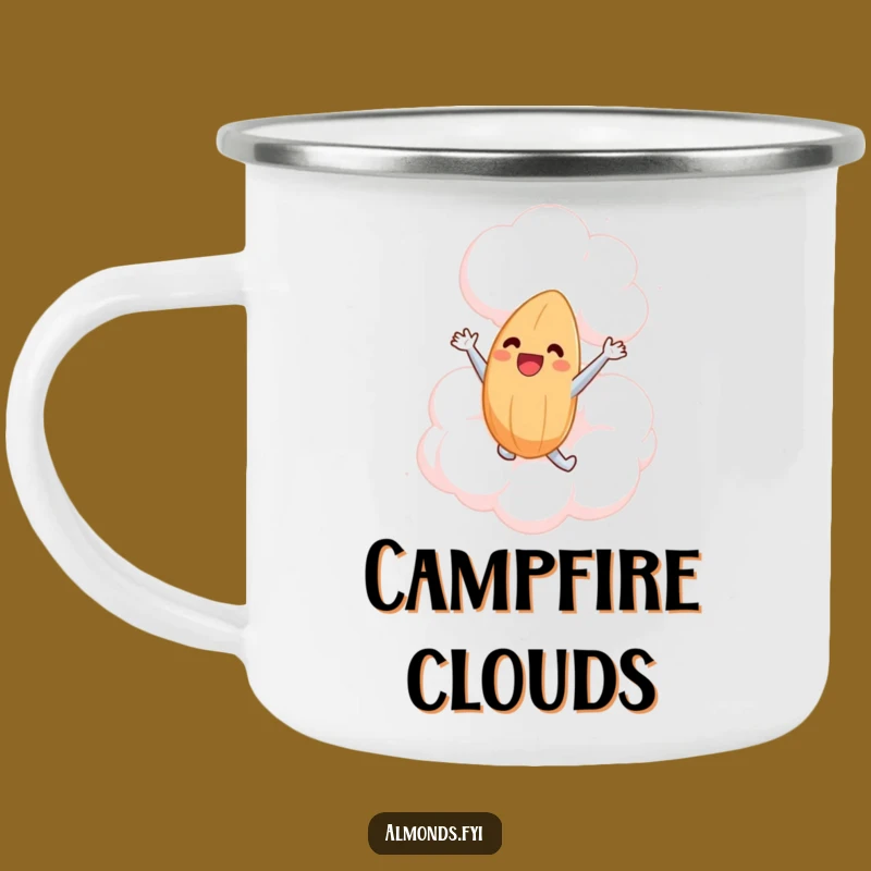 Funny Marshmallow Cloud Almond Camping Mug - Hilarious Outdoor Companion!