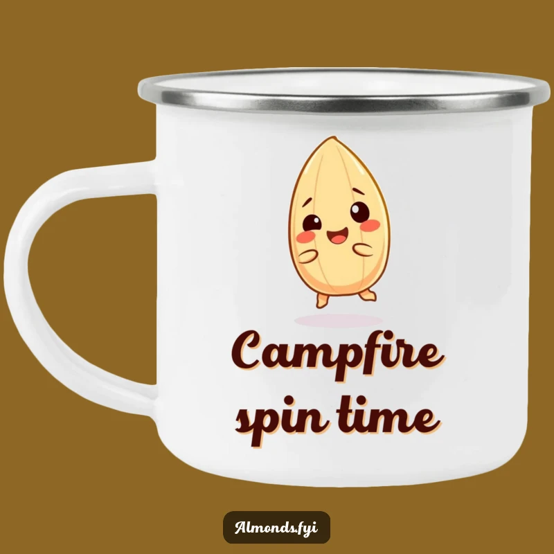Funny Portable Almond Mug: Giggling Spinning Character Camp Gift
