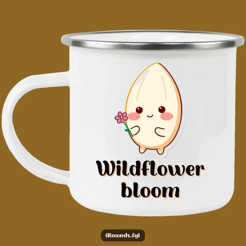 Happy Flower Almond Camping Mug - Adorable & Funny Outdoor Companion!