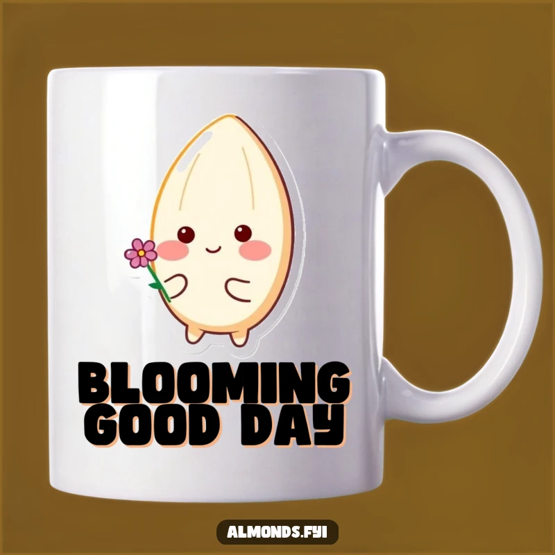 Happy Flower Almond Mug - Adorable & Funny Gift for Cheerful People!
