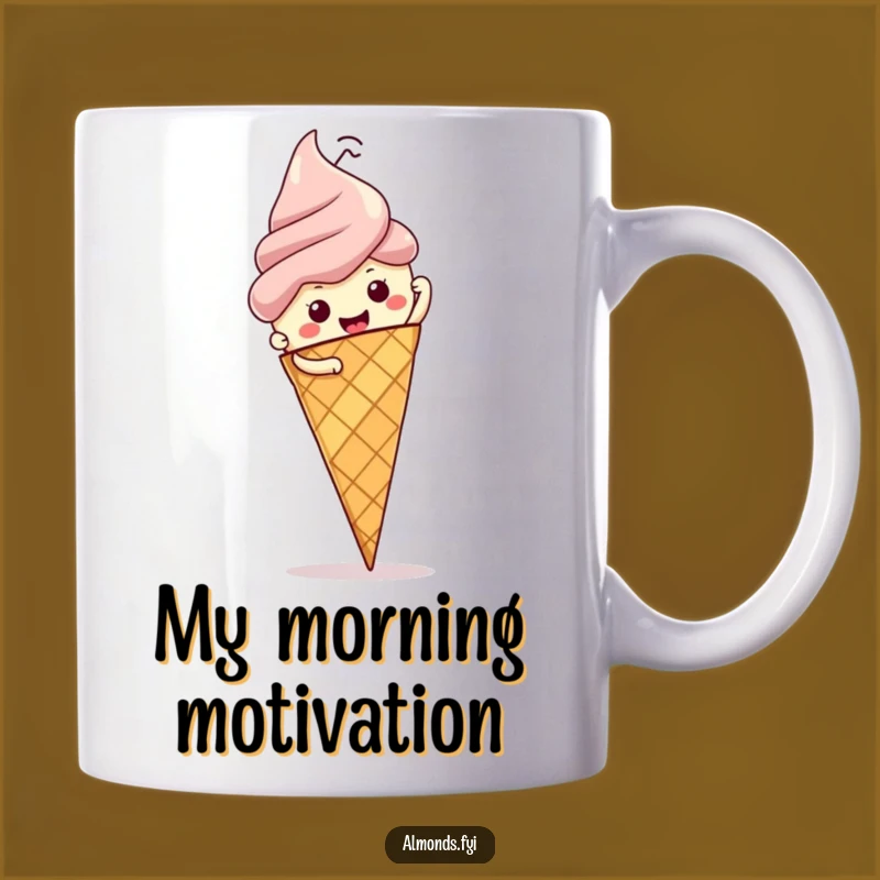 Funny Almond Ice Cream Climb Mug: A Hilarious Motivational Gift for Nutty Adventures
