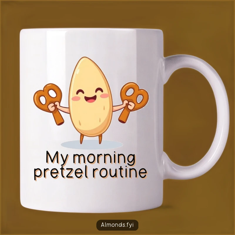 Funny Almond Juggling Pretzel Mug: A Hilarious Gift for Snack Lovers