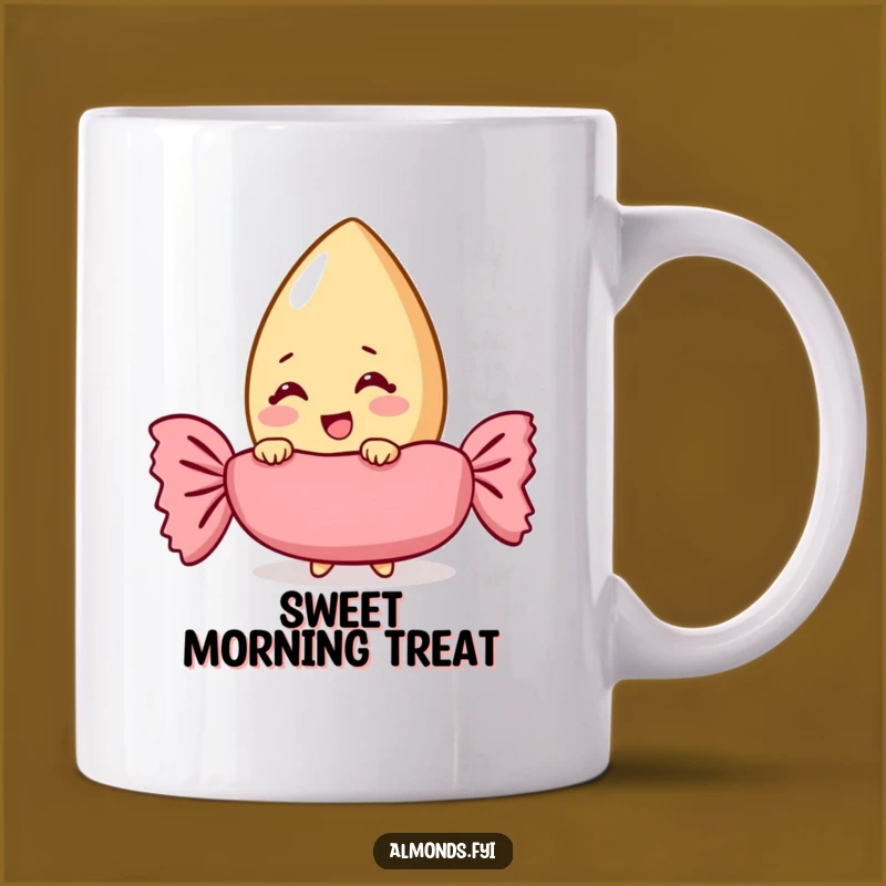 Funny Giggling Almond Mug: Candy Wrapper Surprise, Perfect Sweet Gift
