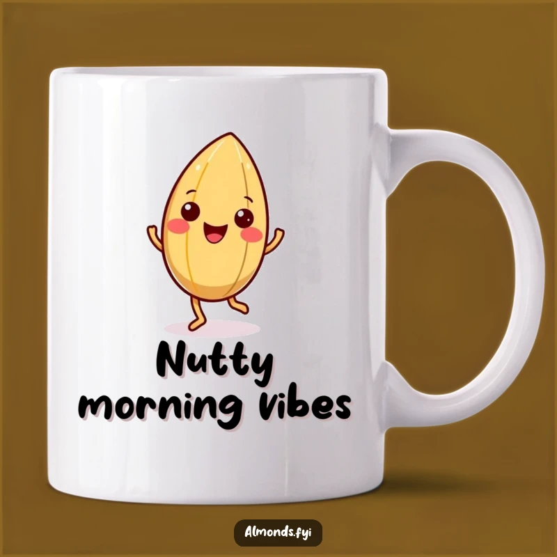 Funny Happy Almond Jig Mug - Wiggling Shell Character Gift