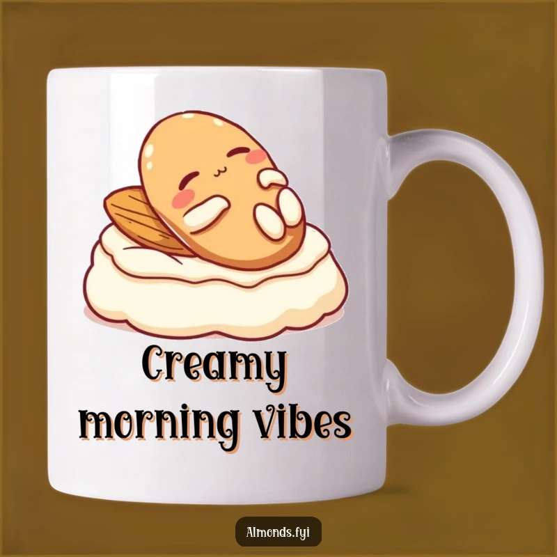 Funny Relaxed Almond Mug: Cream Lounger Character Funny Gift