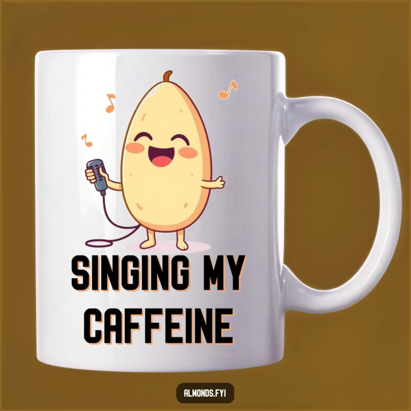 Funny Singing Almond Mug, Joyful Microphone Star, Perfect Funny Gift Idea