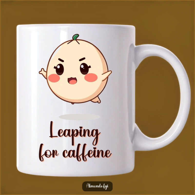 Funny Determined Almond Mug: Ready to Leap, Perfect Funny Gift