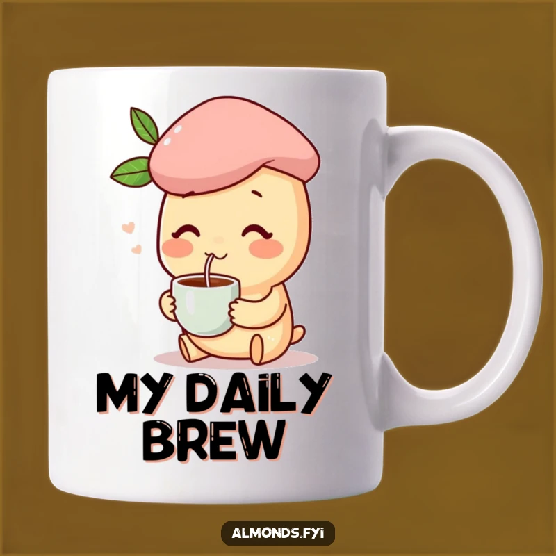 Funny French Almond Coffee Mug: Happy Character's Chic Sip Gift