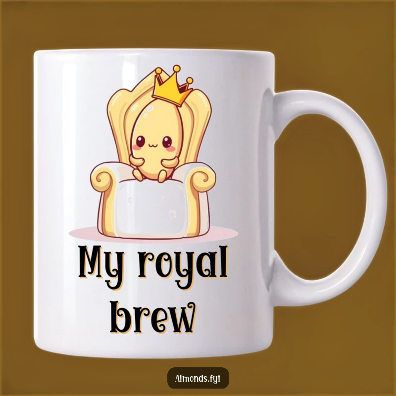 Funny Shy Almond Crown Mug - Hilarious Royal Attempt Gift