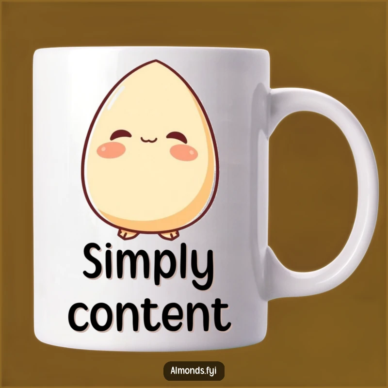 Peaceful Almond Smile Mug - Funny & Serene Gift for Calm Moments!