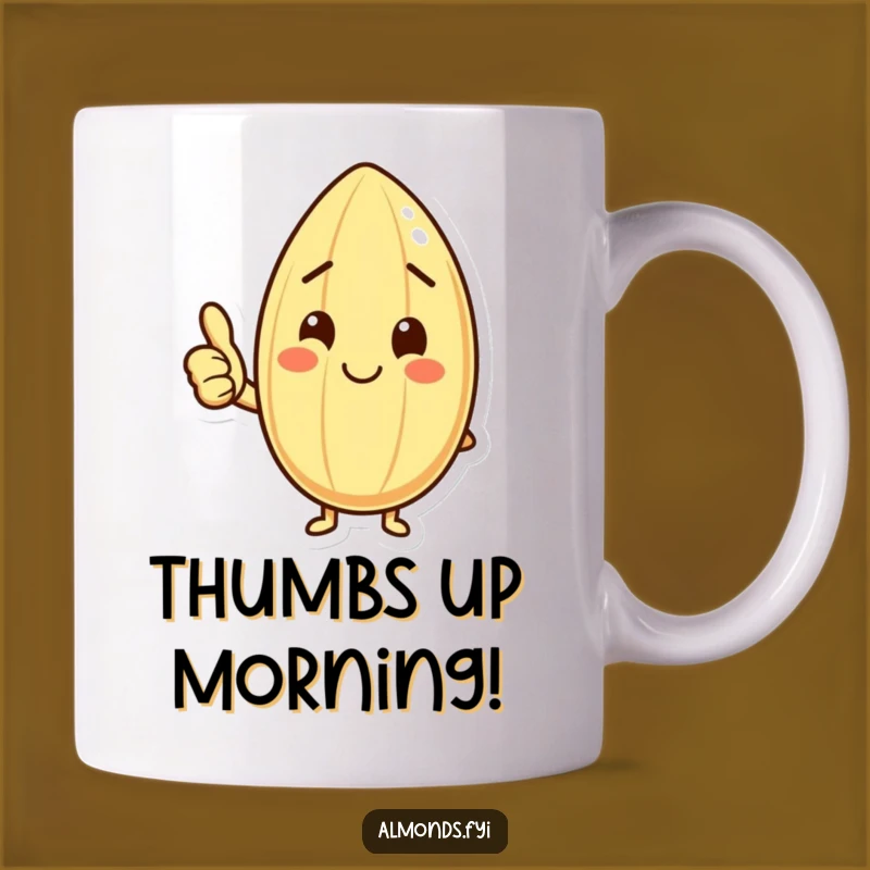 Funny Happy Almond Thumbs Up Mug: A Cheerful Gift for Positive Vibes