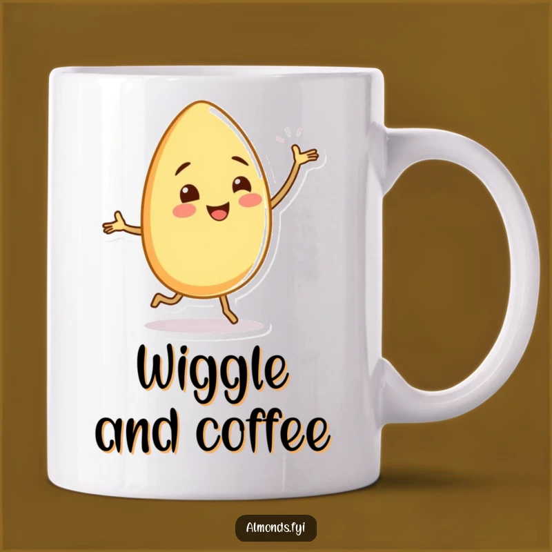 Funny Almond Dance Mug: Hilarious Wiggling Legs Design for Joyful Mornings