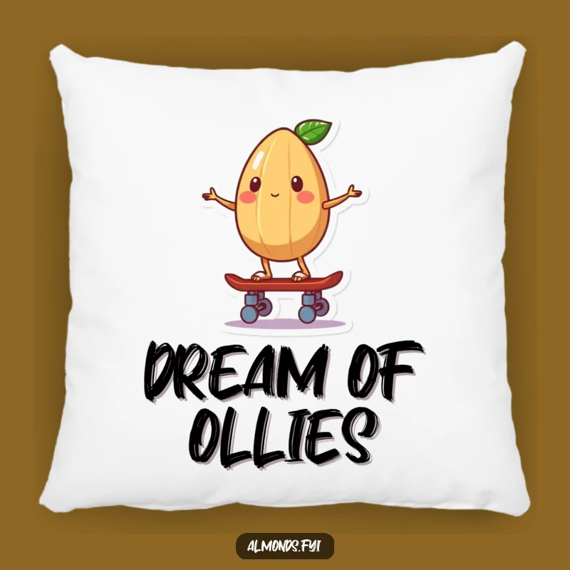 Cozy Funny Skater Almond Pillow, Balancing Nut Cushion, Comfy Funny Gift