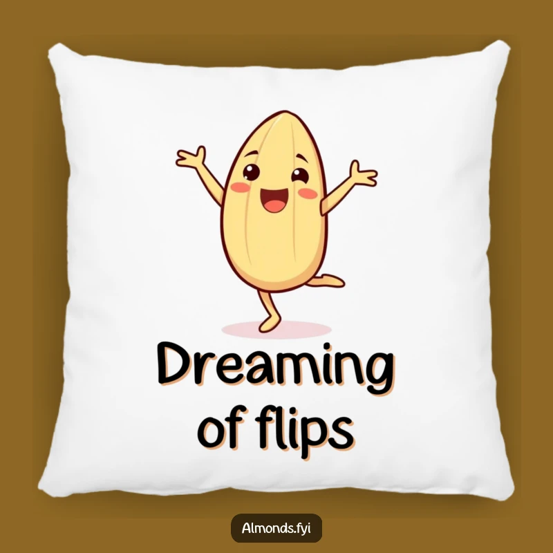 Funny Cheerful Almond Cartwheel Pillow: Cuddle Up with Glee and Comfort!