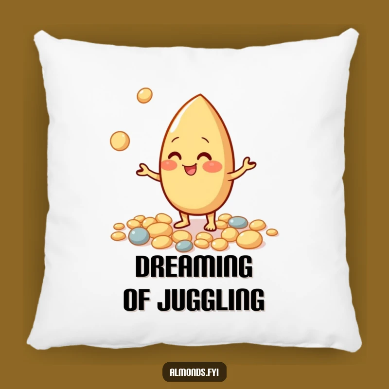 Funny Juggling Almond Pillow: Cozy Nutty Character for Playful Comfort