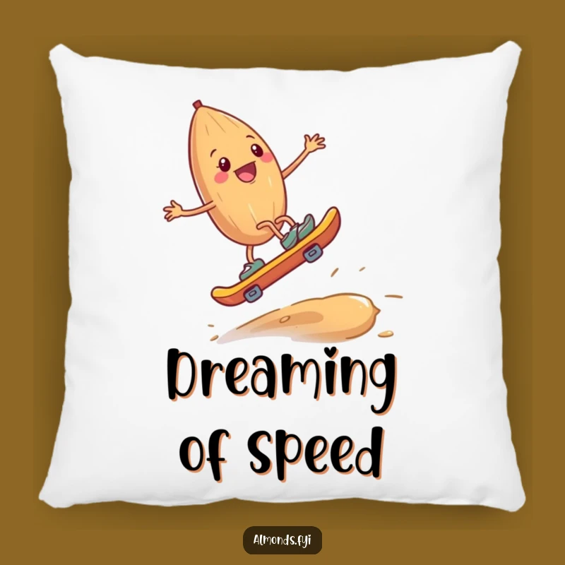 Funny Almond Skateboard Cashew Pillow: Cozy Ride & Hilarious Comfort Gift
