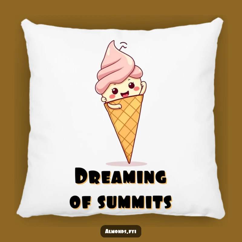 Funny Almond Ice Cream Climb Pillow: Cozy Comfort for Ambitious Dreamers