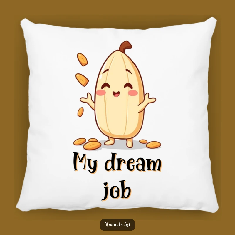 Funny Almond Juggler Pillow: Cuddle Up with Nutty Humor and Comfort!