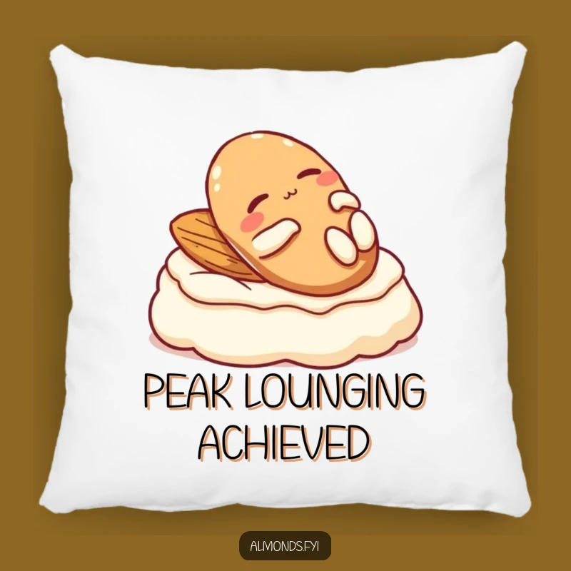 Funny Cozy Almond Pillow: Relaxed Cream Lounger Soft Gift