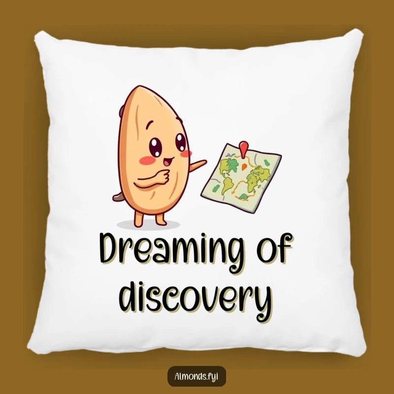 Funny Curious Almond Map Pillow - Cozy Comfort for Little Explorers!