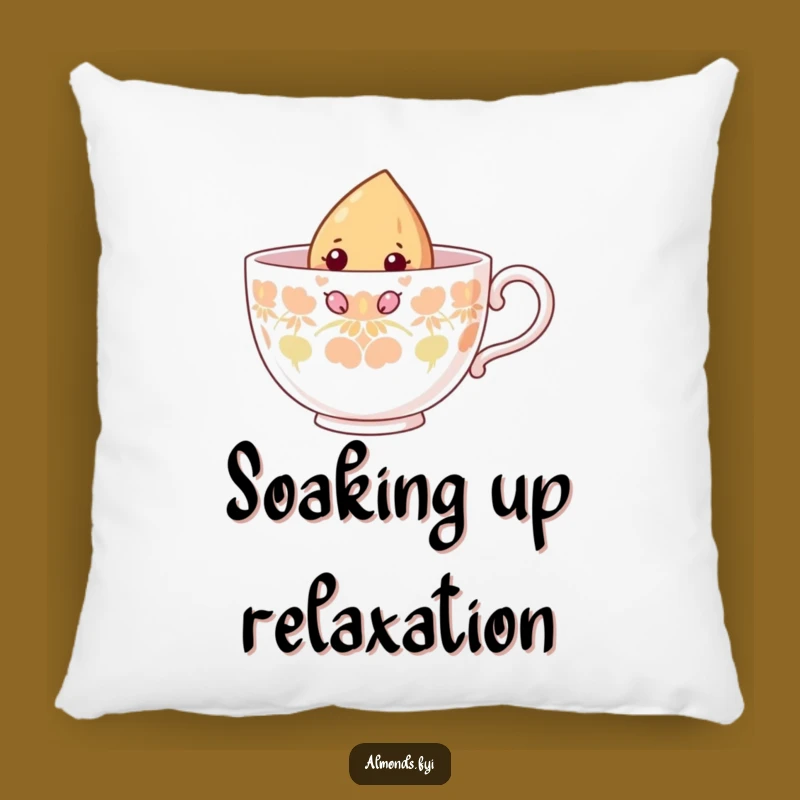 Funny Curious Almond Teacup Pillow: Cozy Peeking Nut Comfort - Gift!