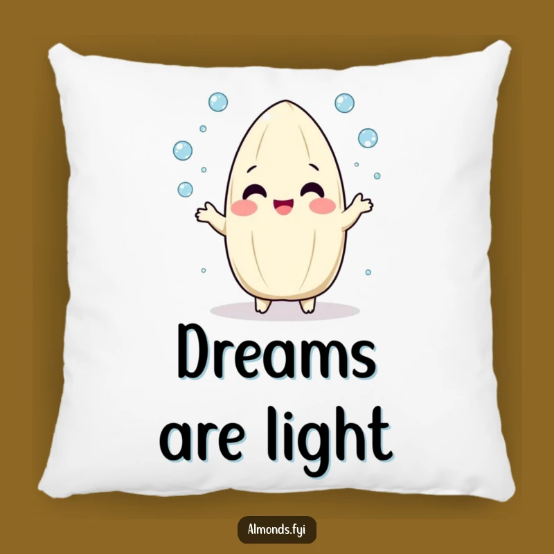 Funny Happy Spotty Pillow: Almond Juggles, Cozy Funny Gift