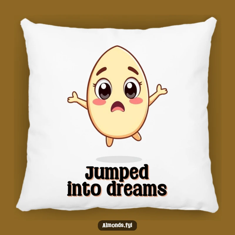 Funny Surprised Almond Pillow - Cozy Shocked Nut for Playful Comfort!