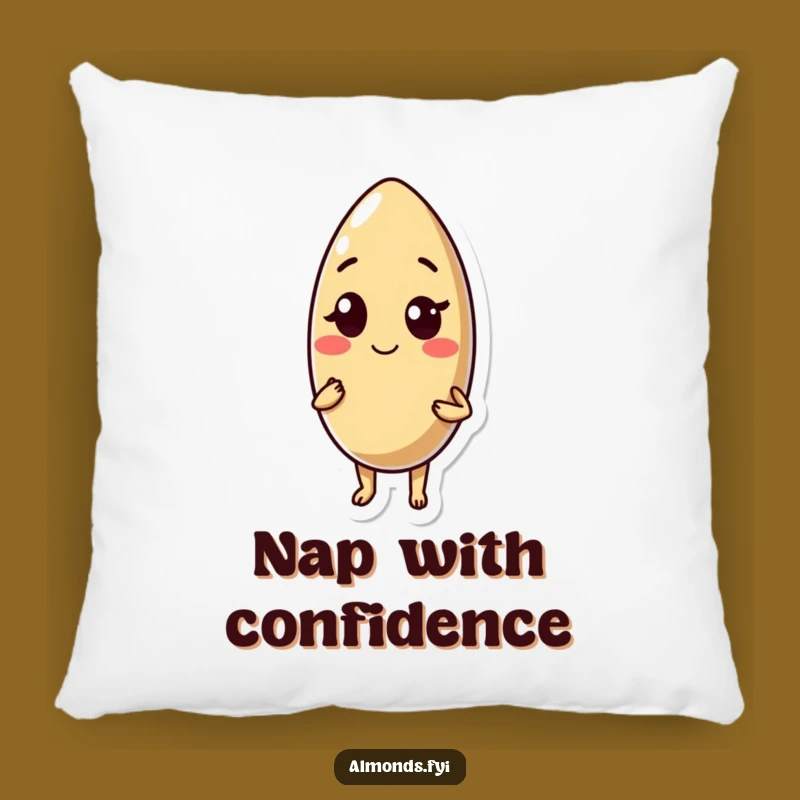 Funny Winking Almond Pillow: Cozy Cool for Your Couch