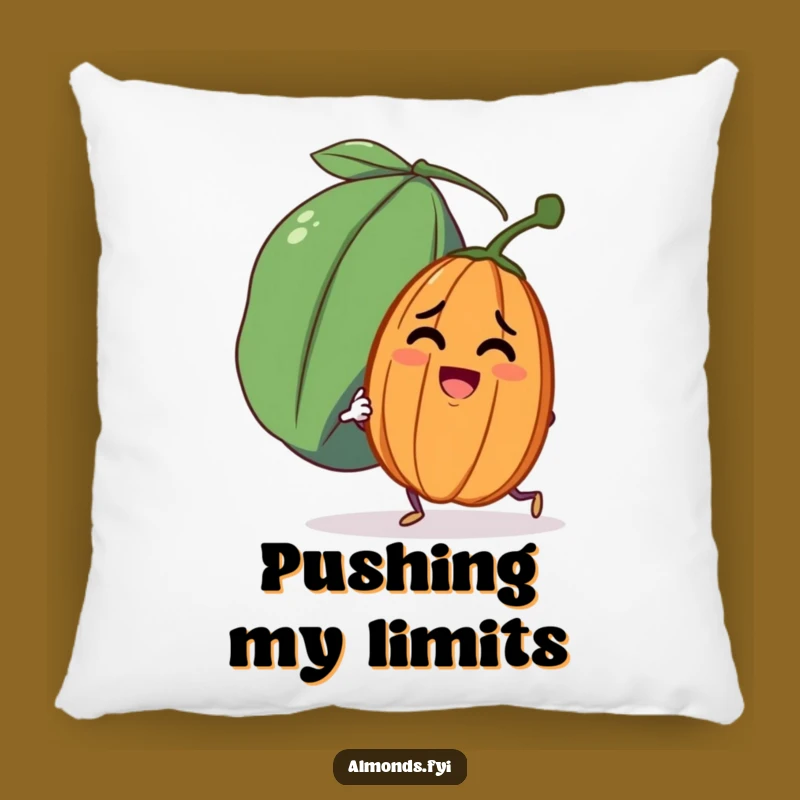Funny Almond vs Raisin Pillow: Cozy Determined Character Cushion, Comfy Gift