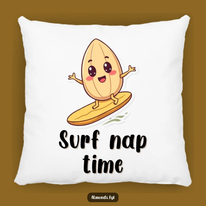 Funny Surfing Almond Pillow - Googly Eyes Nutty Comfort Gift!