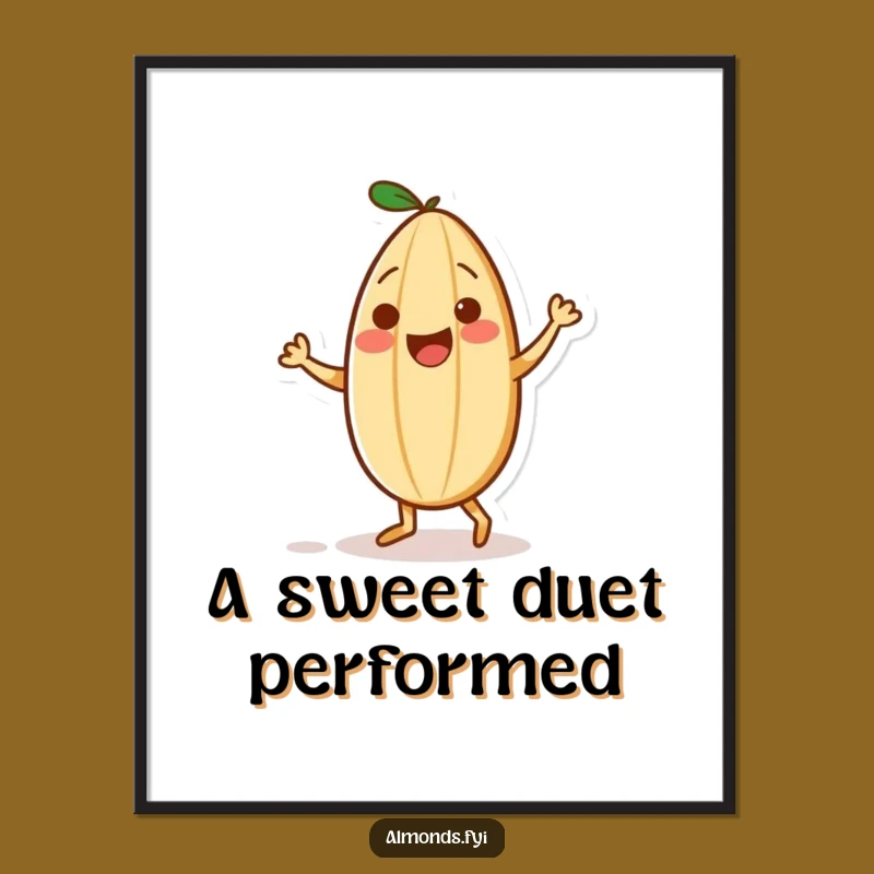 Funny Playful Almond Sprinkle Dance Digital Art: Joyful Nut's Whimsy - Instant Download Gift!