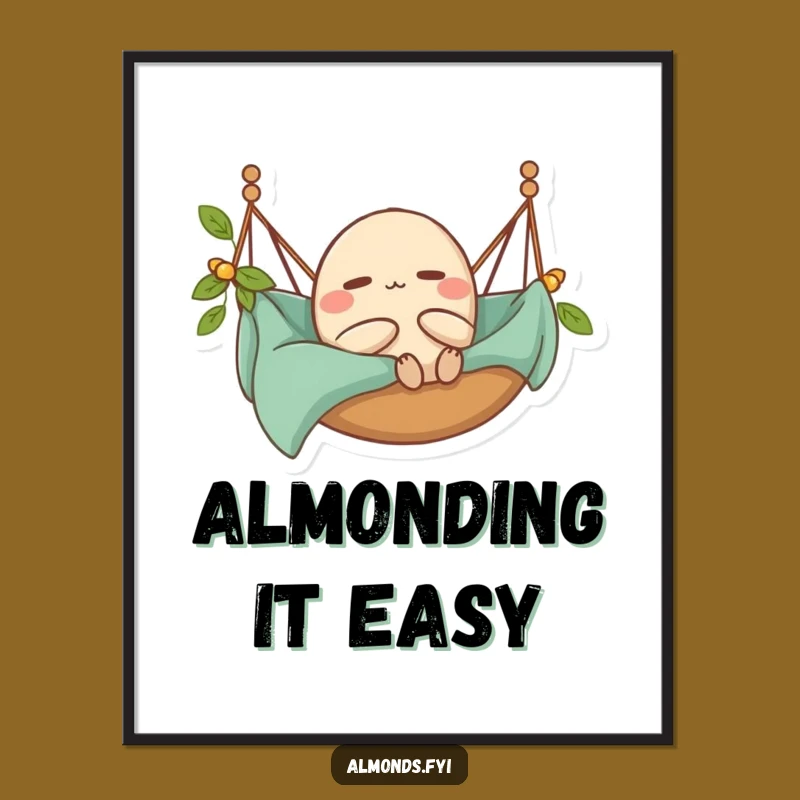 Funny Relaxed Almond Digital Art - Instant Zen for Happy Homes Download