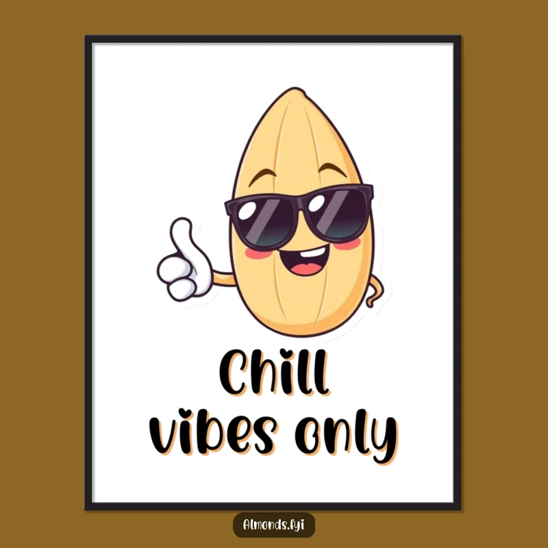 Funny Thumbs Up Almond Digital Print: High-Quality Nutty Art for Instant Joy