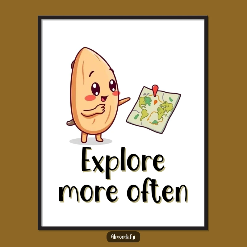 Funny Curious Almond Map Digital Print - Instant Adventure for Your Walls!