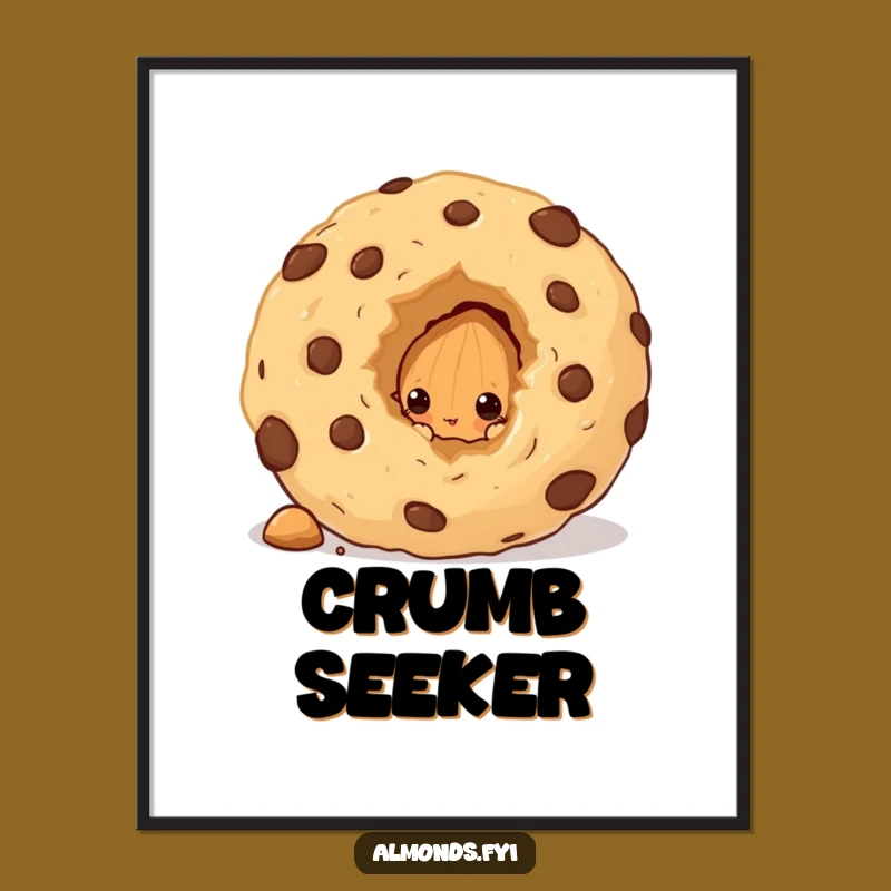 Funny Cookie Crumb Almond Digital Art - Hilarious Printable Decor for Foodies!