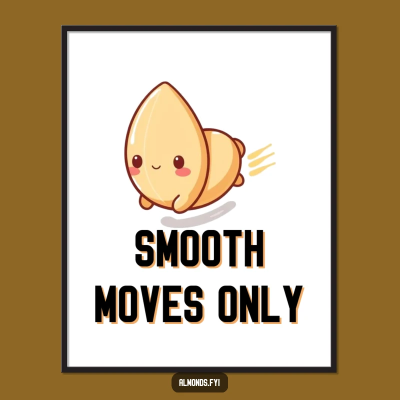 Funny Digital Art: Playful Almond's Speed Slide, Instant Download and Thrill Gift