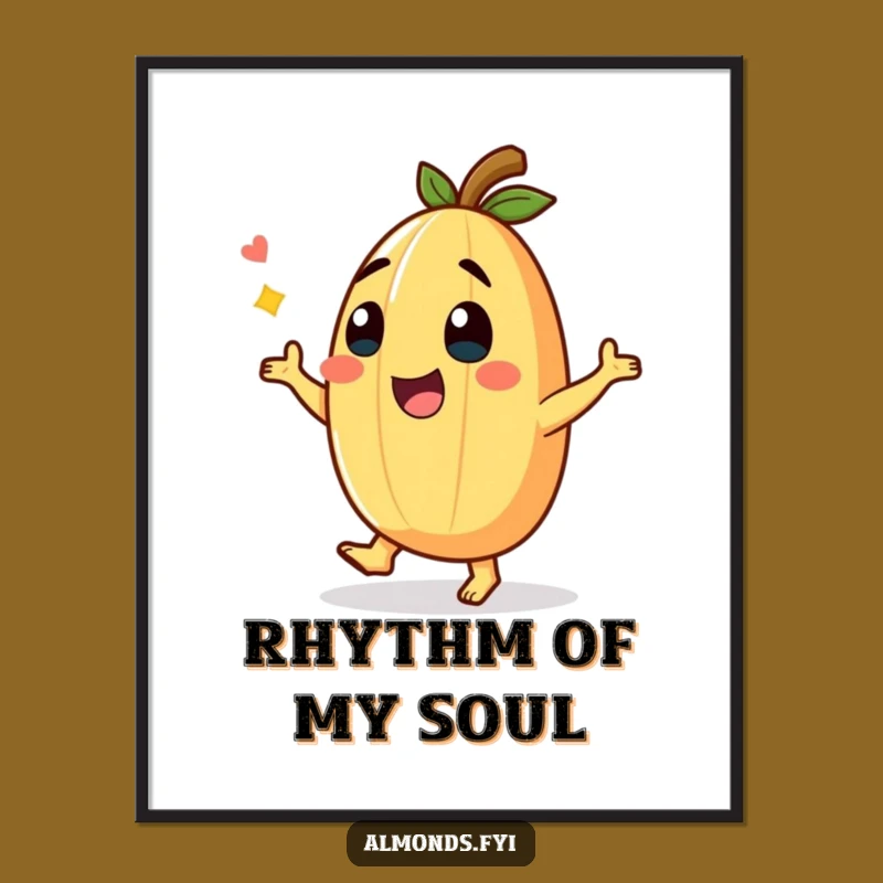 Funny Giggling Almond Dance Digital Art Print: Bring Humorous Motion Indoors!