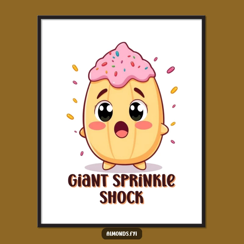 Funny Surprised Almond Digital Art: Instant Surprise Download