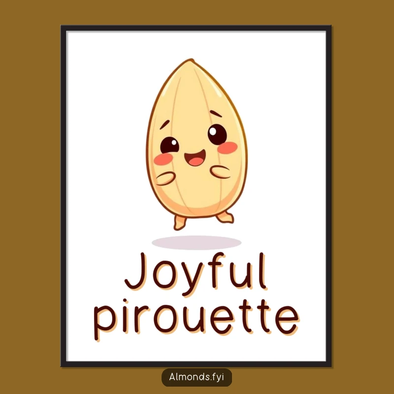 Funny Digital Almond Art: Giggling Spinning Character Print Funny Gift