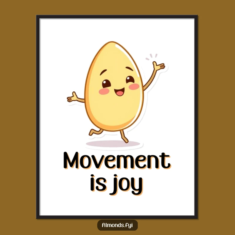 Funny Almond Dance Digital Print: Instant Joyful Wiggling Legs Wall Art